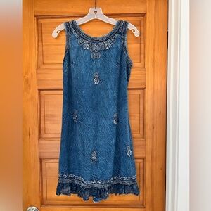 Denim summer dress with detail. Size petite XL